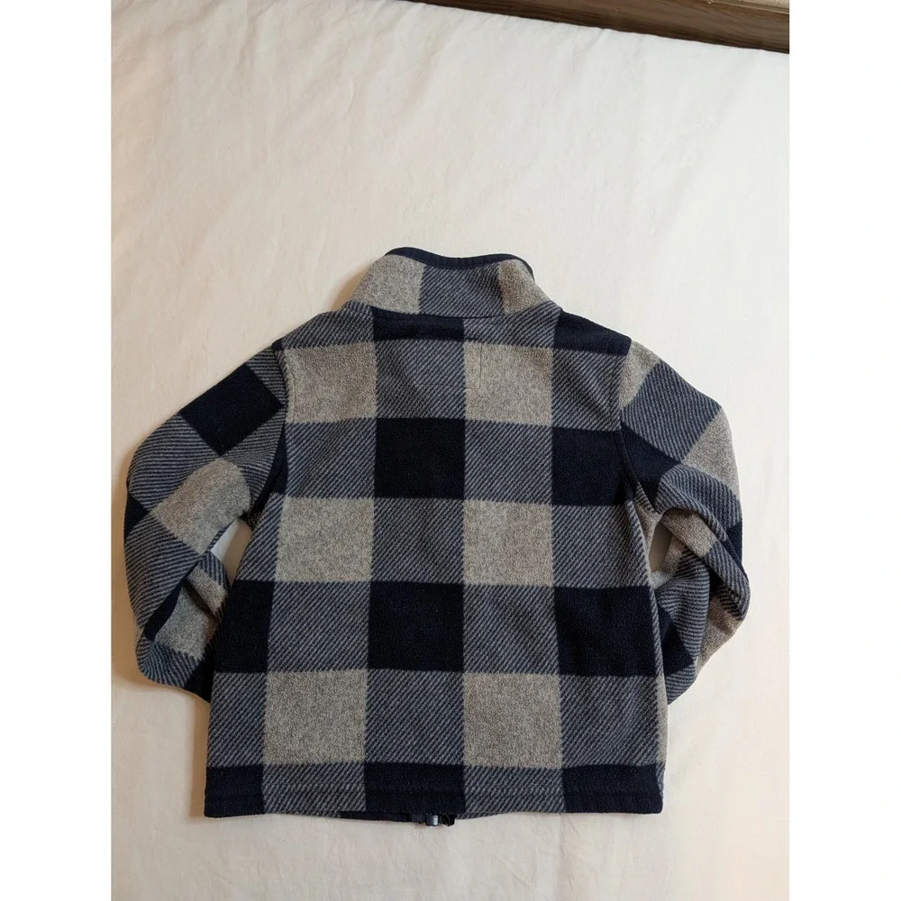 OshKosh Bgosh Kid 2T Navy Gray Buffalo Plaid Full Zip Fleece Jacket GCL15234-SS1