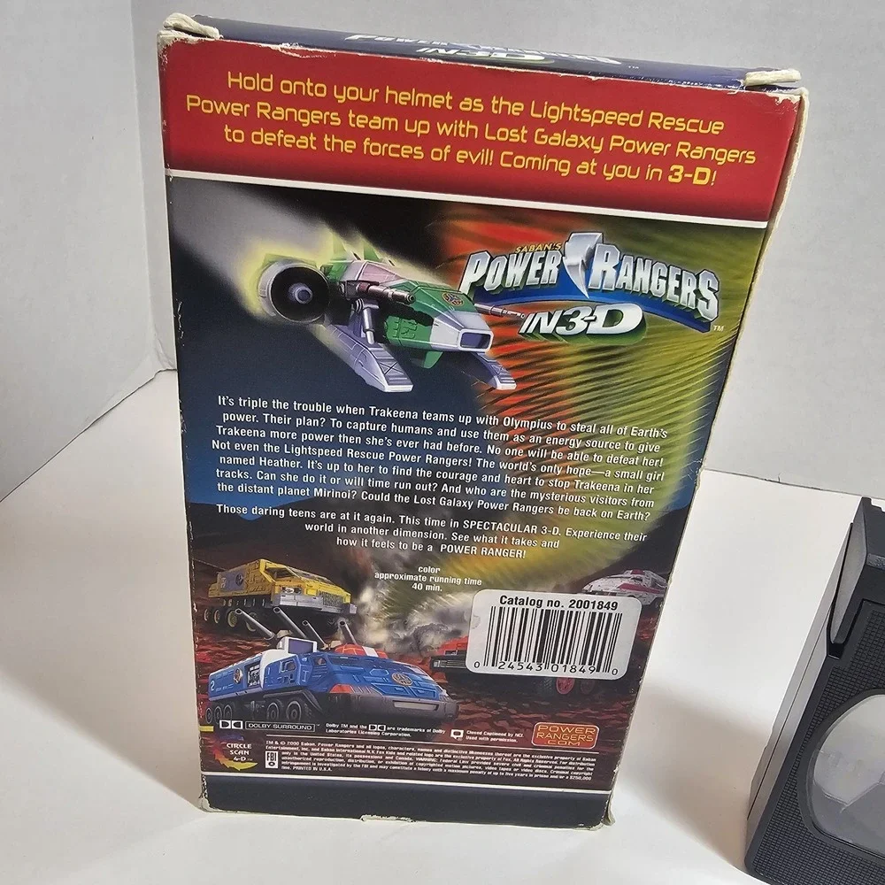 Power Rangers in‎ 3-D triple force Saban VHS Y2K, No 3D Glasses