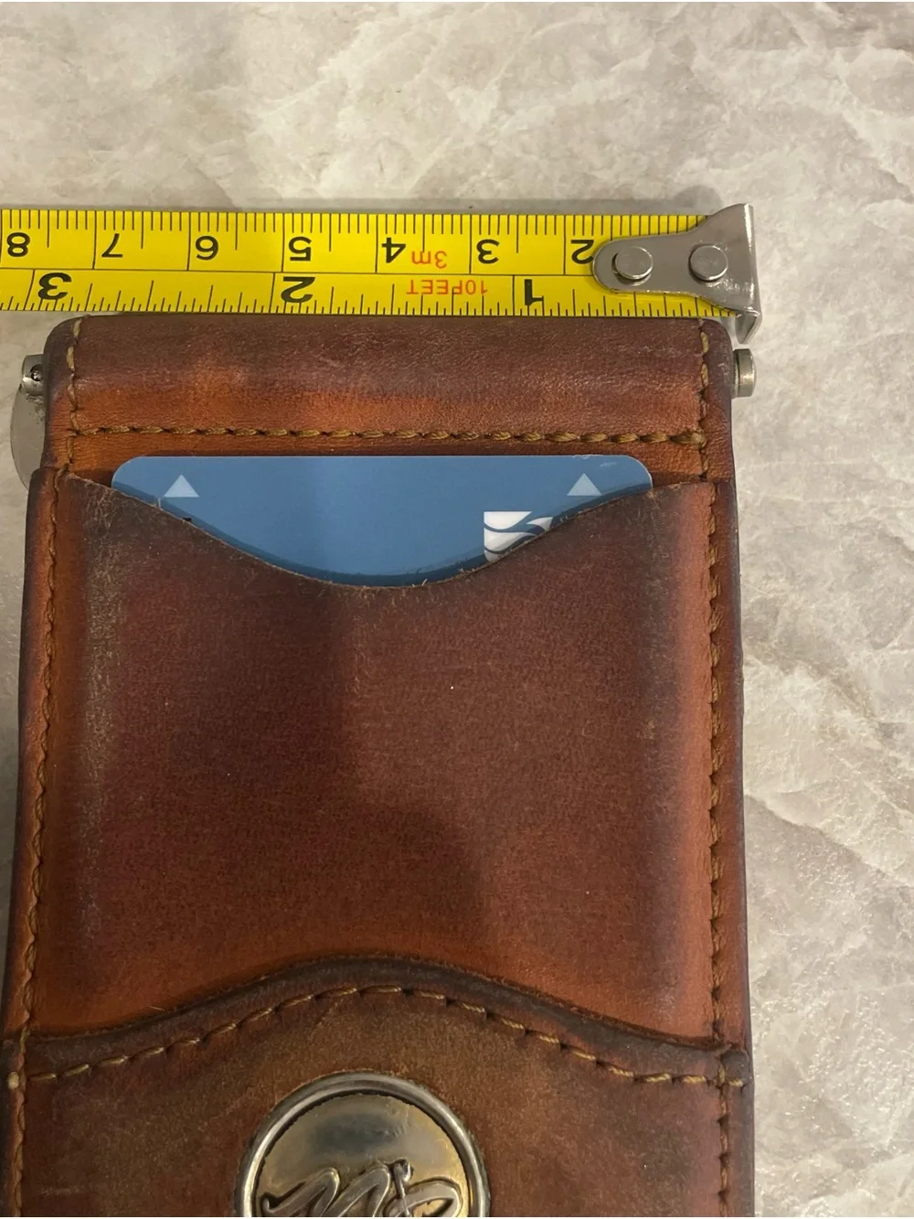 Leather Brown Leather Money Clip Wallet