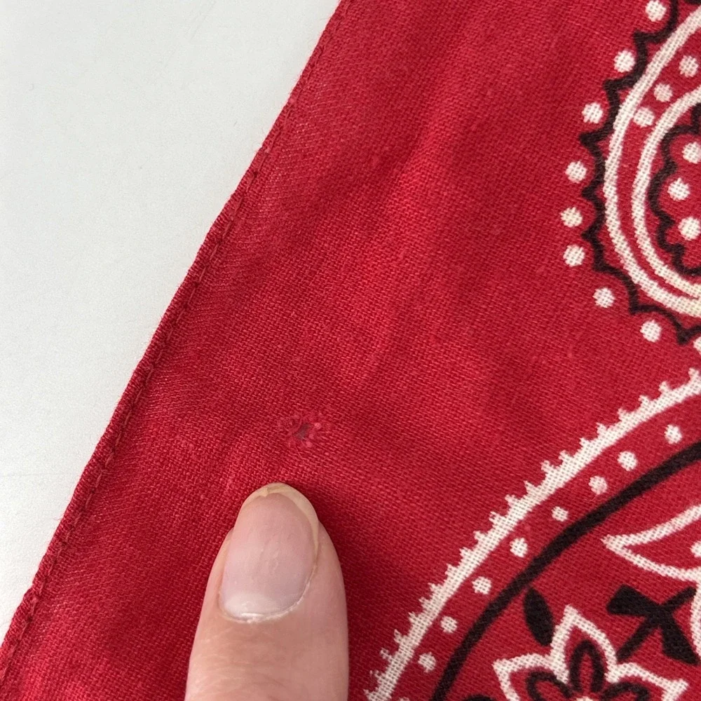 Vintage 60s FAST COLOR Red Bandana Elephant Trunk‎ Up Paisley Work Wear