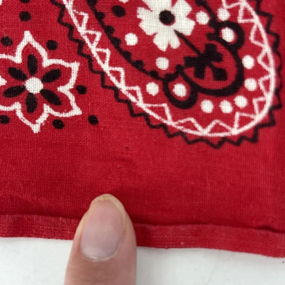 Vintage 60s FAST COLOR Red Bandana Elephant Trunk‎ Up Paisley Work Wear