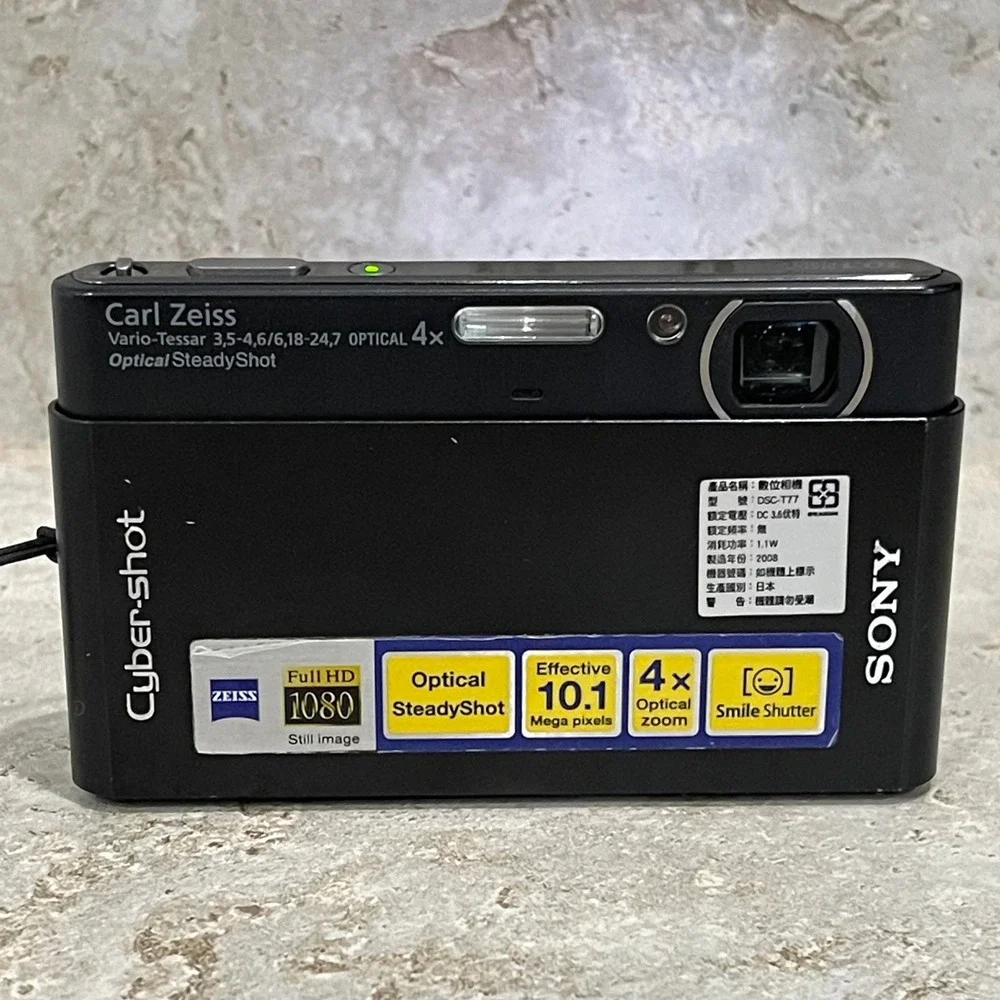 Sony Cyber-shot DSC-T77 Digital Camera Black 10.1 MP 4x Optical Zoom FullHD 1080
