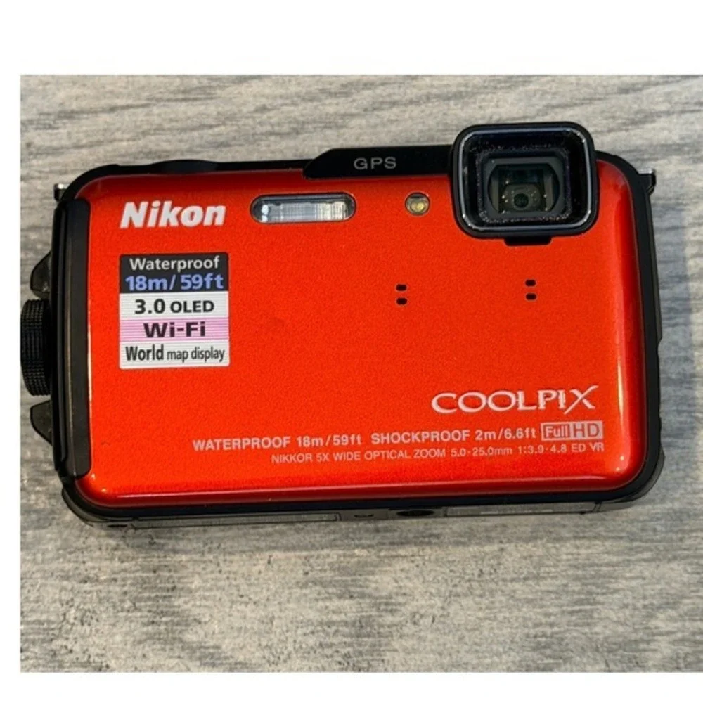 Nikon Coolpix AW110 Digital Camera Waterproof WiFi GPS Japan USB charger battery