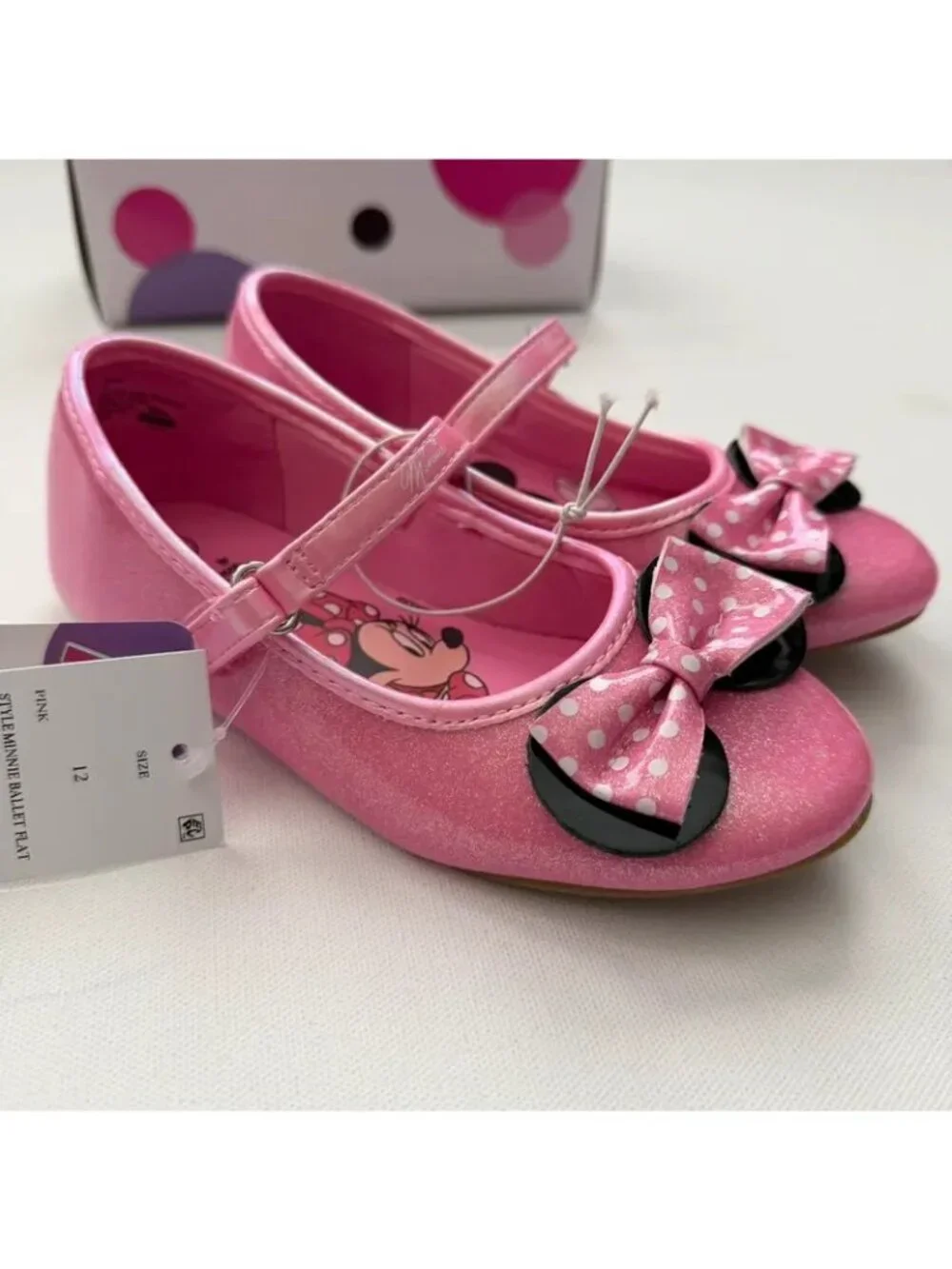 Minnie Toddler Girl Pink Flats Size 12