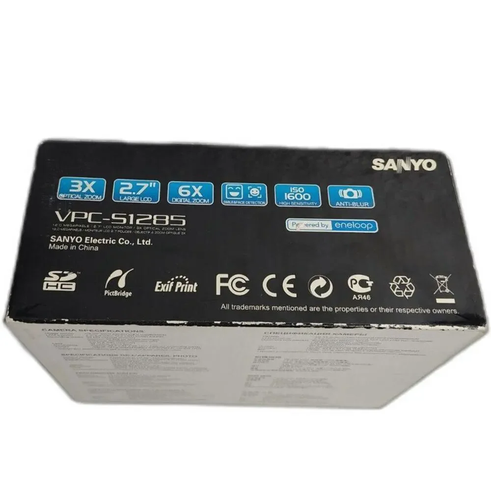 Vintage Sanyo Digital Camera 12 0 MP Model VPC S1285 White In Box Like New