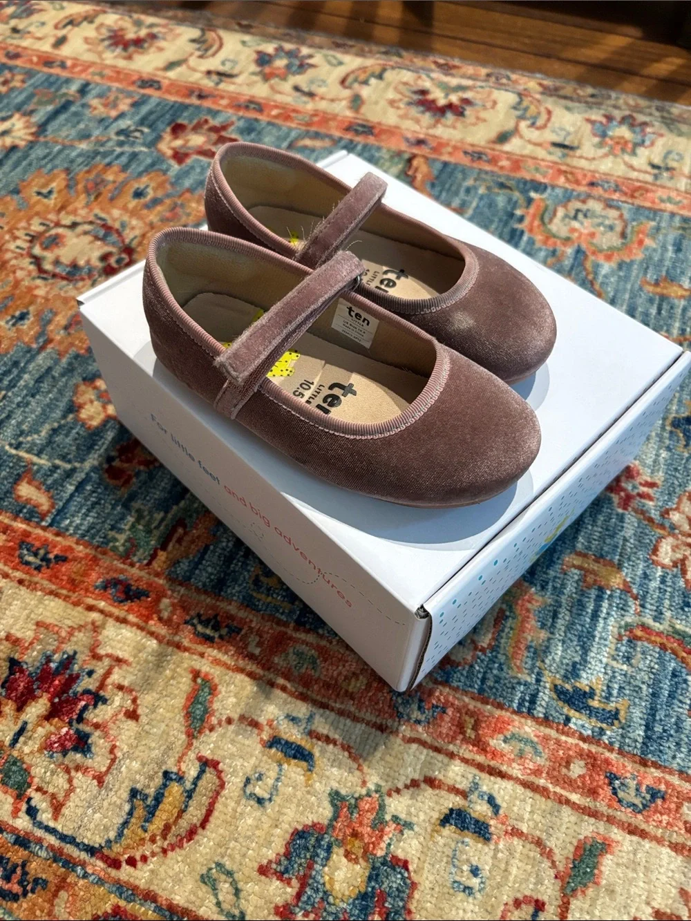 Ten Little Toddler Velvet Mary Jane Shoes - Dusty Pink 10.5