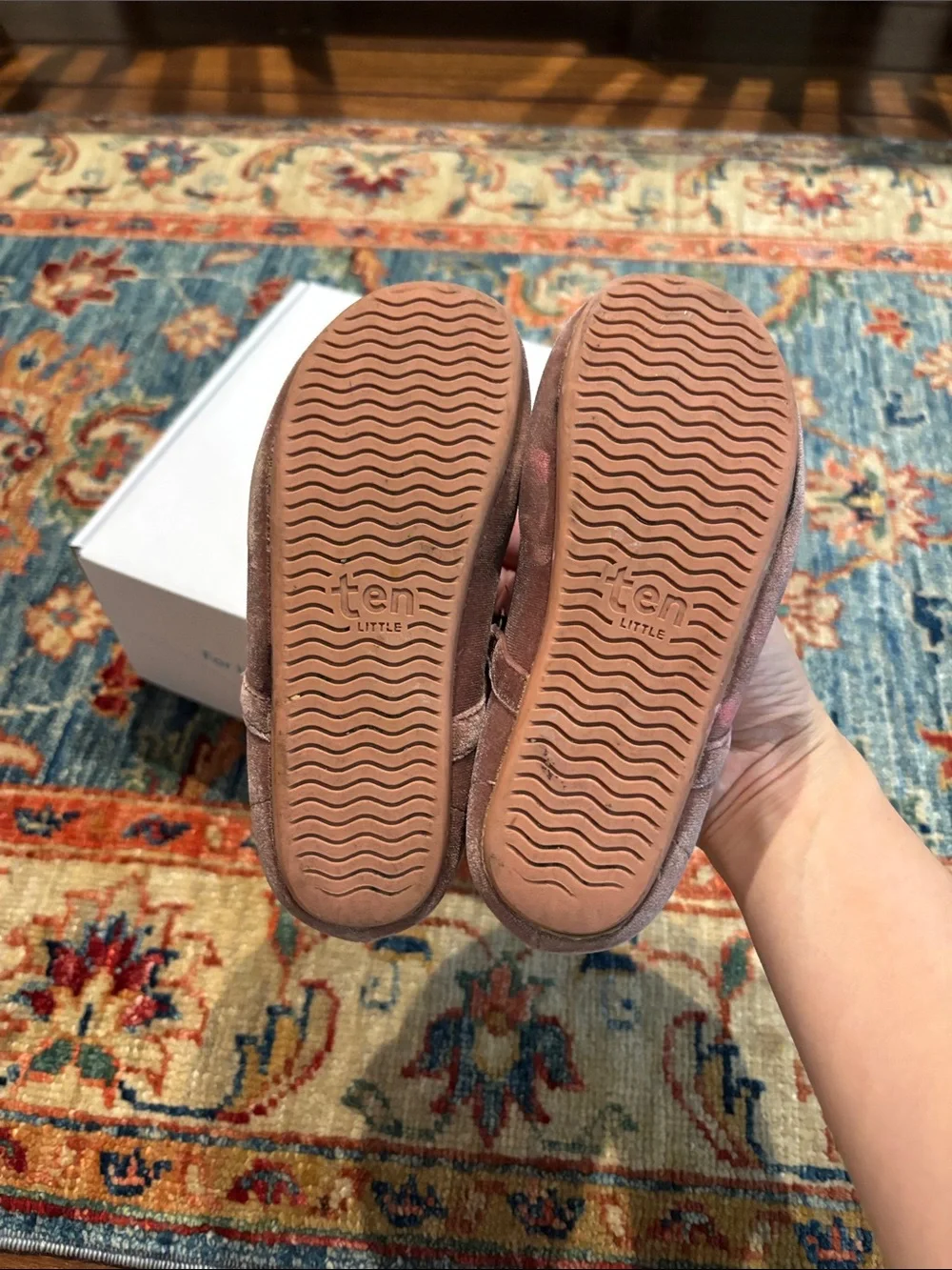 Ten Little Toddler Velvet Mary Jane Shoes - Dusty Pink 10.5