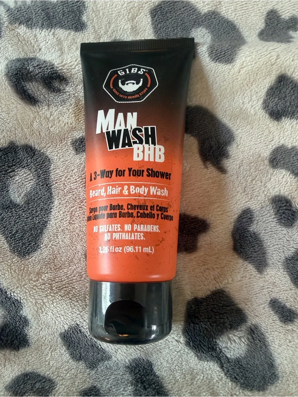 GIBS Grooming Man Wash BHB Beard Hair & Body Wash 3.25 oz NEW