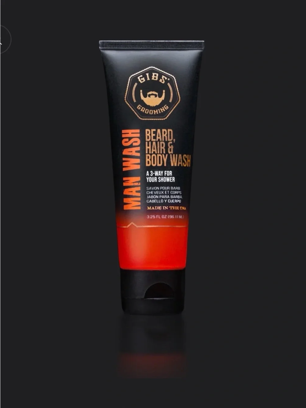 GIBS Grooming Man Wash BHB Beard Hair & Body Wash 3.25 oz NEW