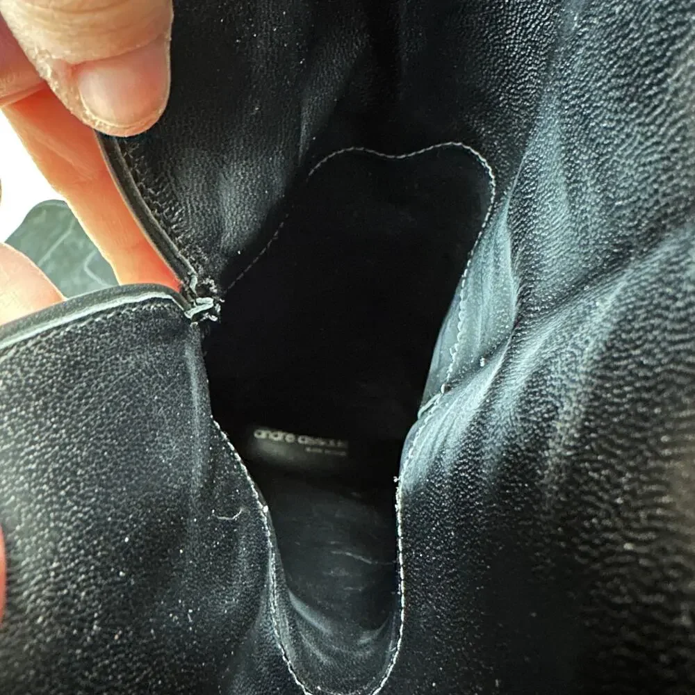 Andre Assous Boots Women's Size 38 US 7.5 Mayra Over The Knee Black PVC Suede