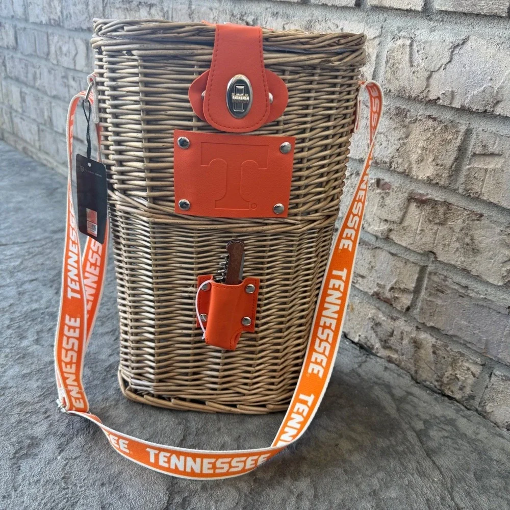 University‎ of Tennessee Wicker Double Wine Cooler Bag Insulated  NCAA NWT