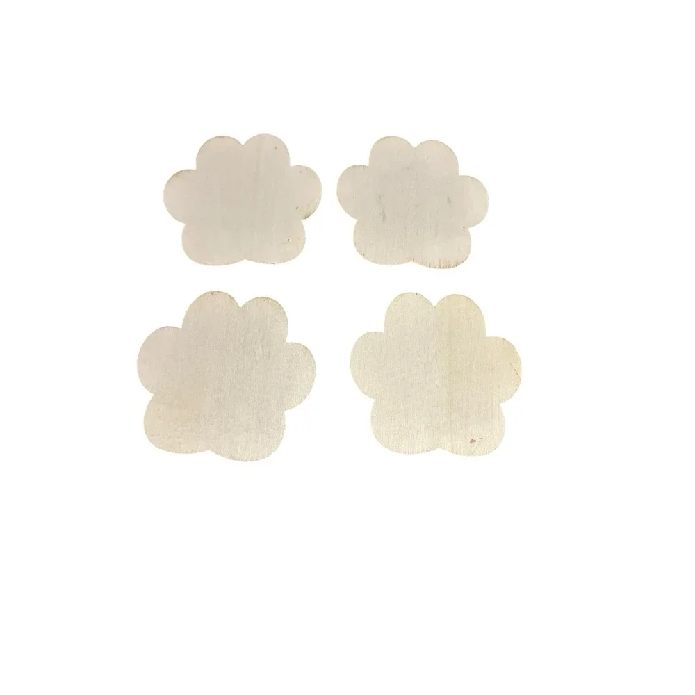 NEW wood paw print coasters set of‎ 4 rhinestone bling diamond art handmade