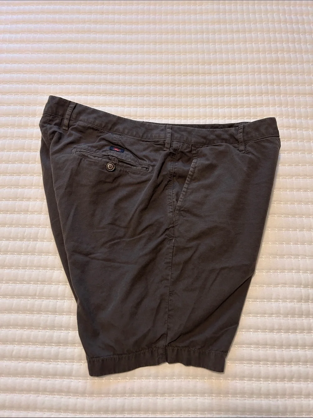 Faherty Charcoal Flat-Front Cotton Shorts 35” Waist