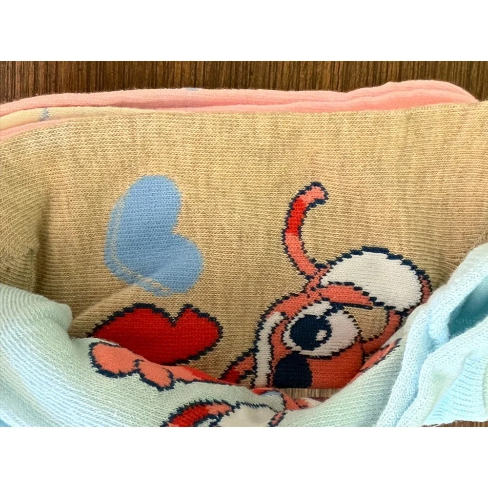 Lilo and Stitch Womens Juniors Ankle Socks 5 Pairs Size 4-10 5 Pairs