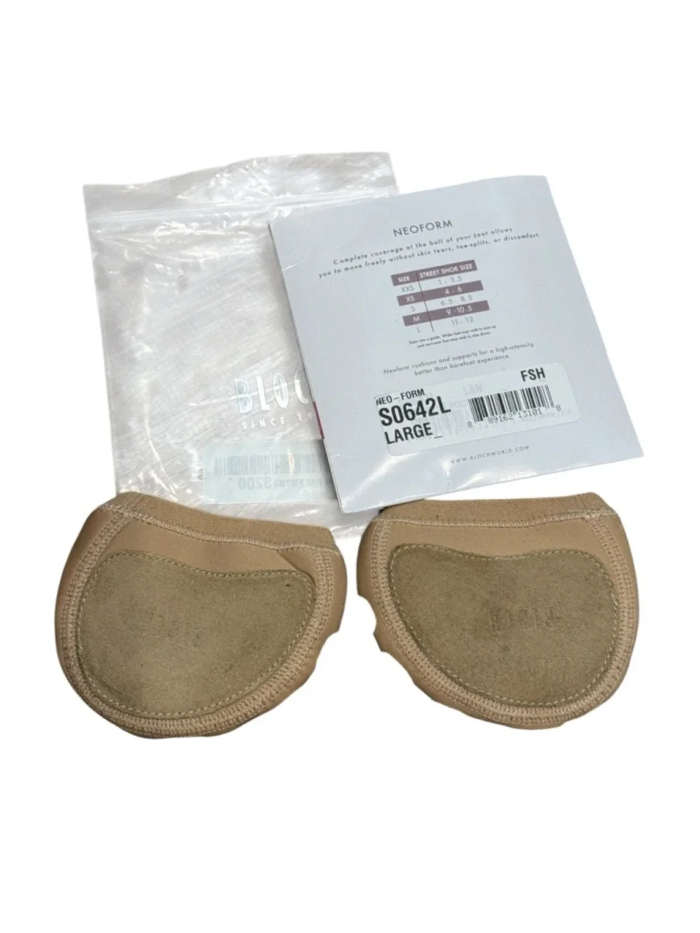 Bloch Neoform Foot Undeez Nude Dance Paws S0642L Large