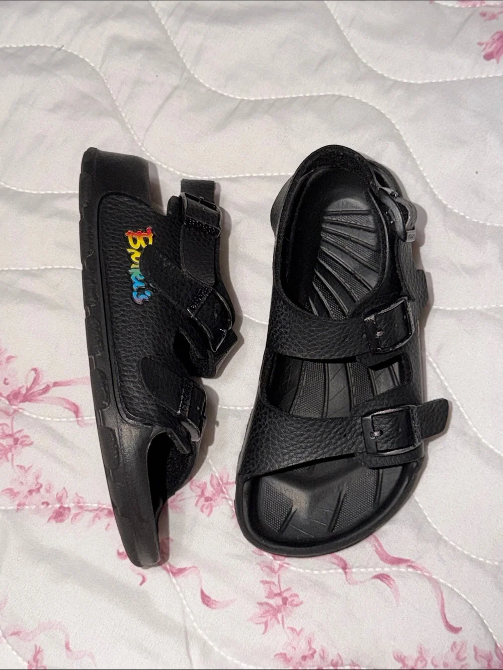 Birkenstock Birkis Black Double-Strap Sandals | Size 11 Kids (29)