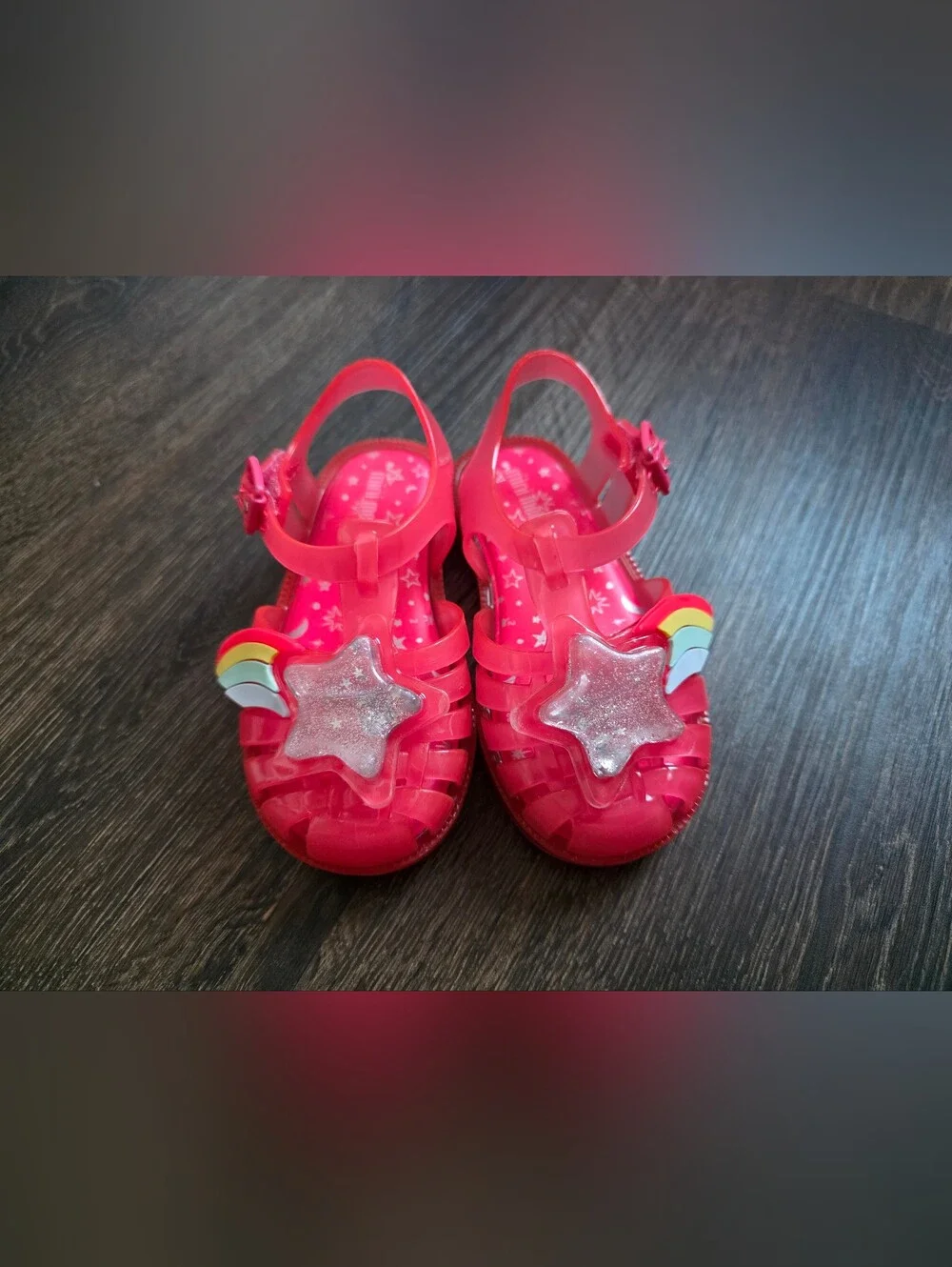 Mini Melissa Possession II pink rainbow & star jelly sandals