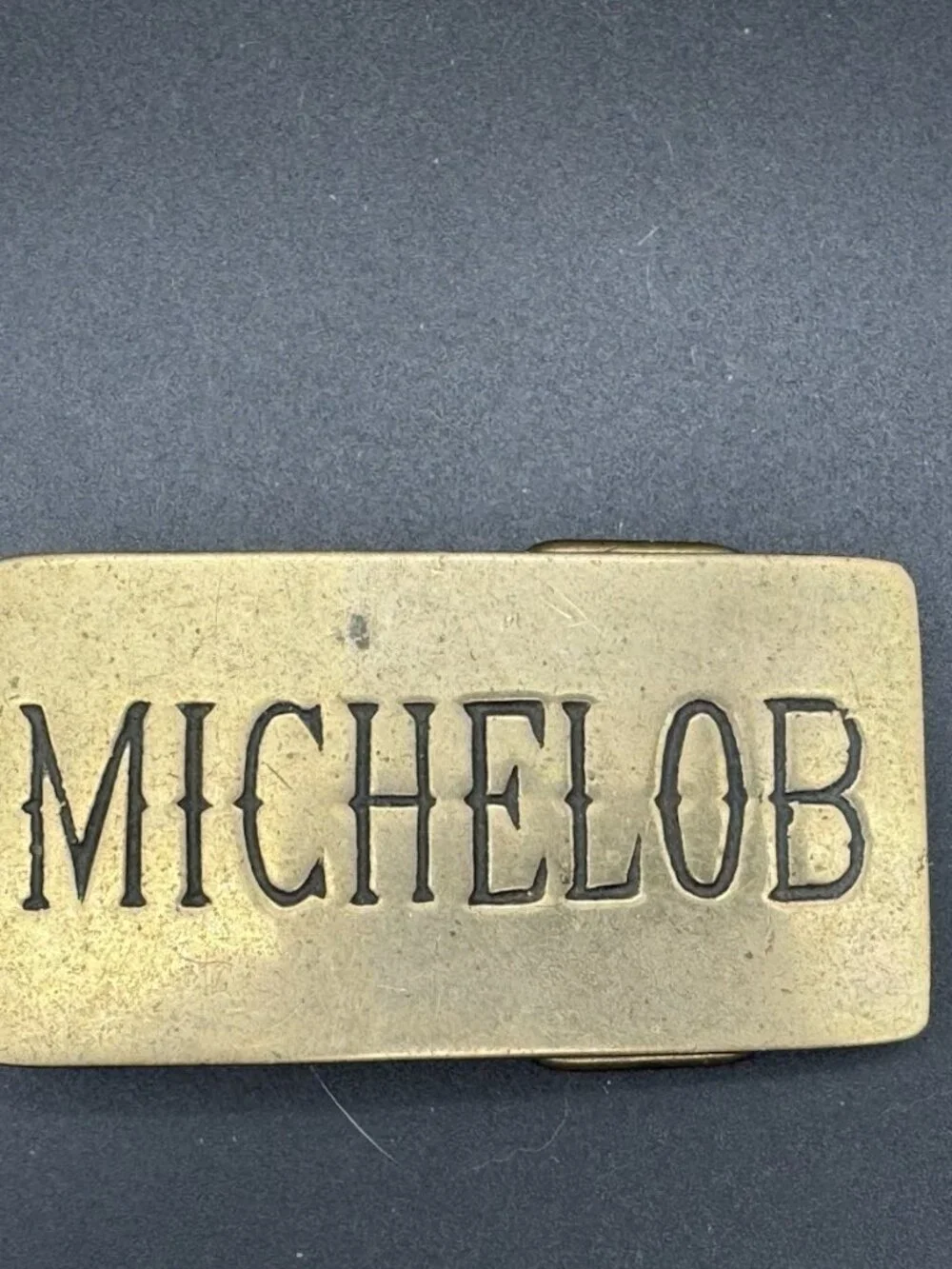 Vintage 1980 Michelob Solid Brass Beer Belt Buckle 4019 Pre Owned