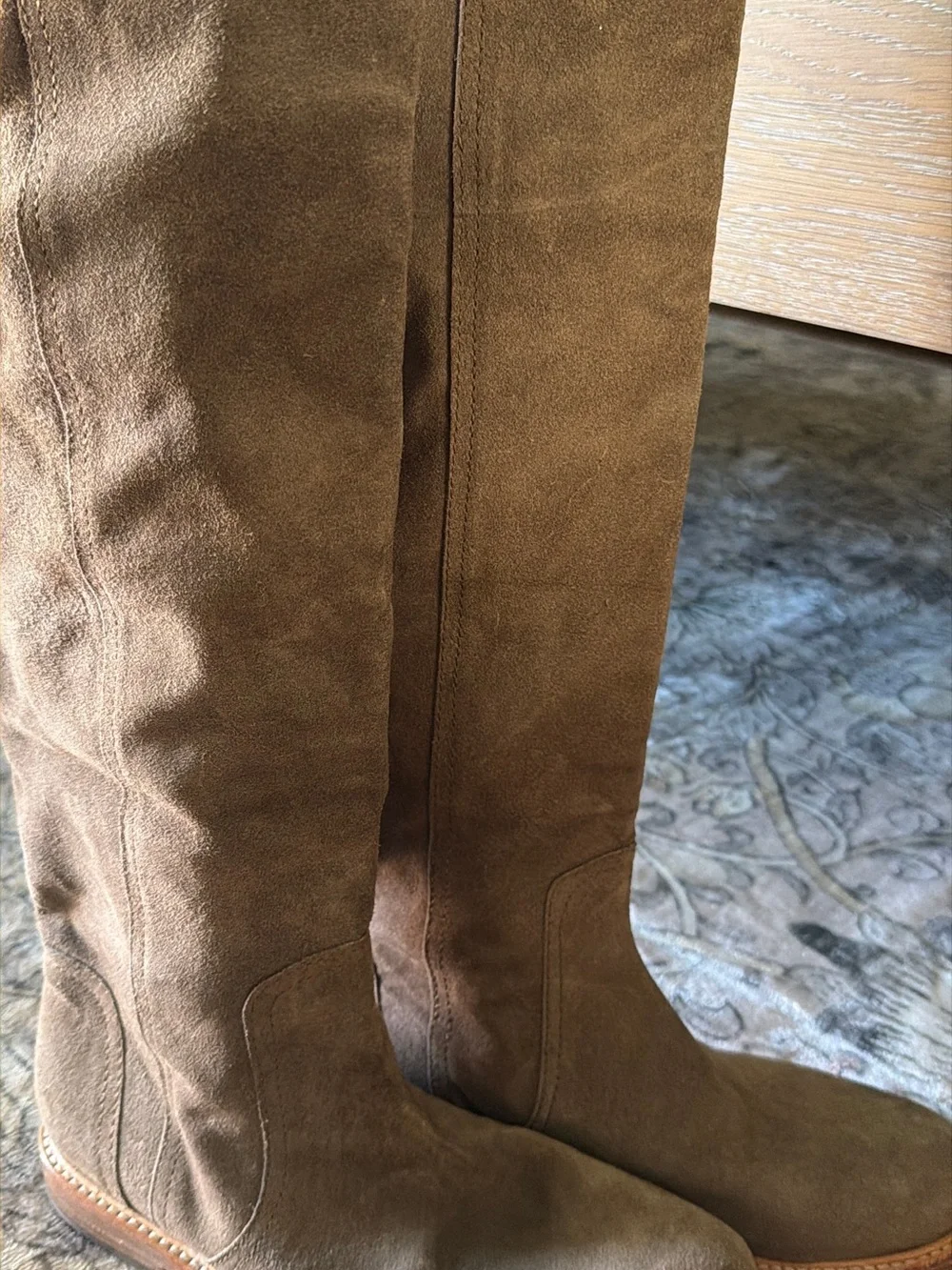 Women's Tall Suede Riding Boots - Brown