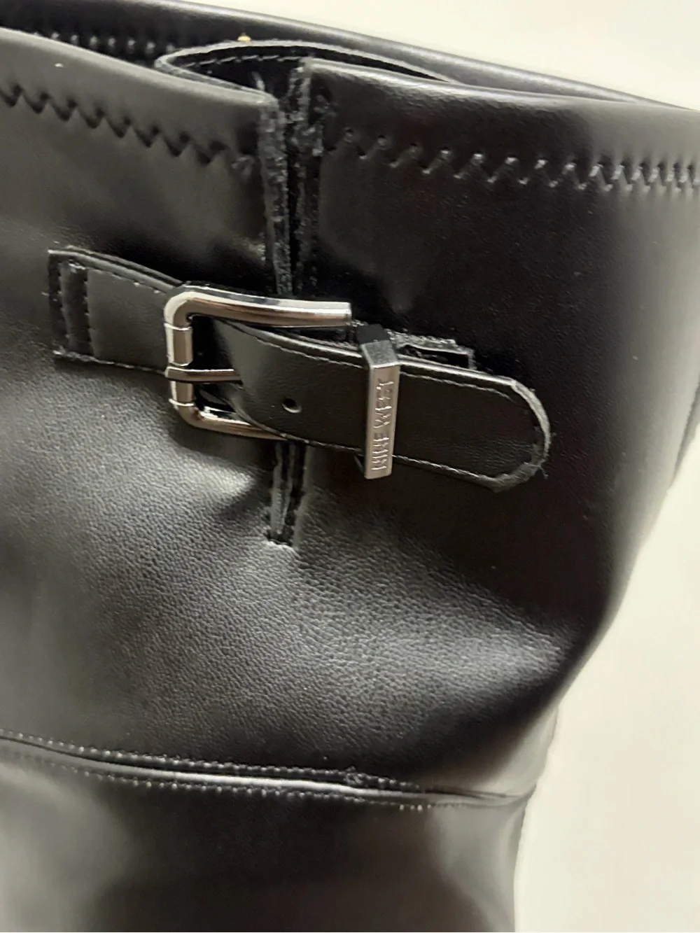 Nine West Black Over-the-Knee Riding Boots with Buckle Detail