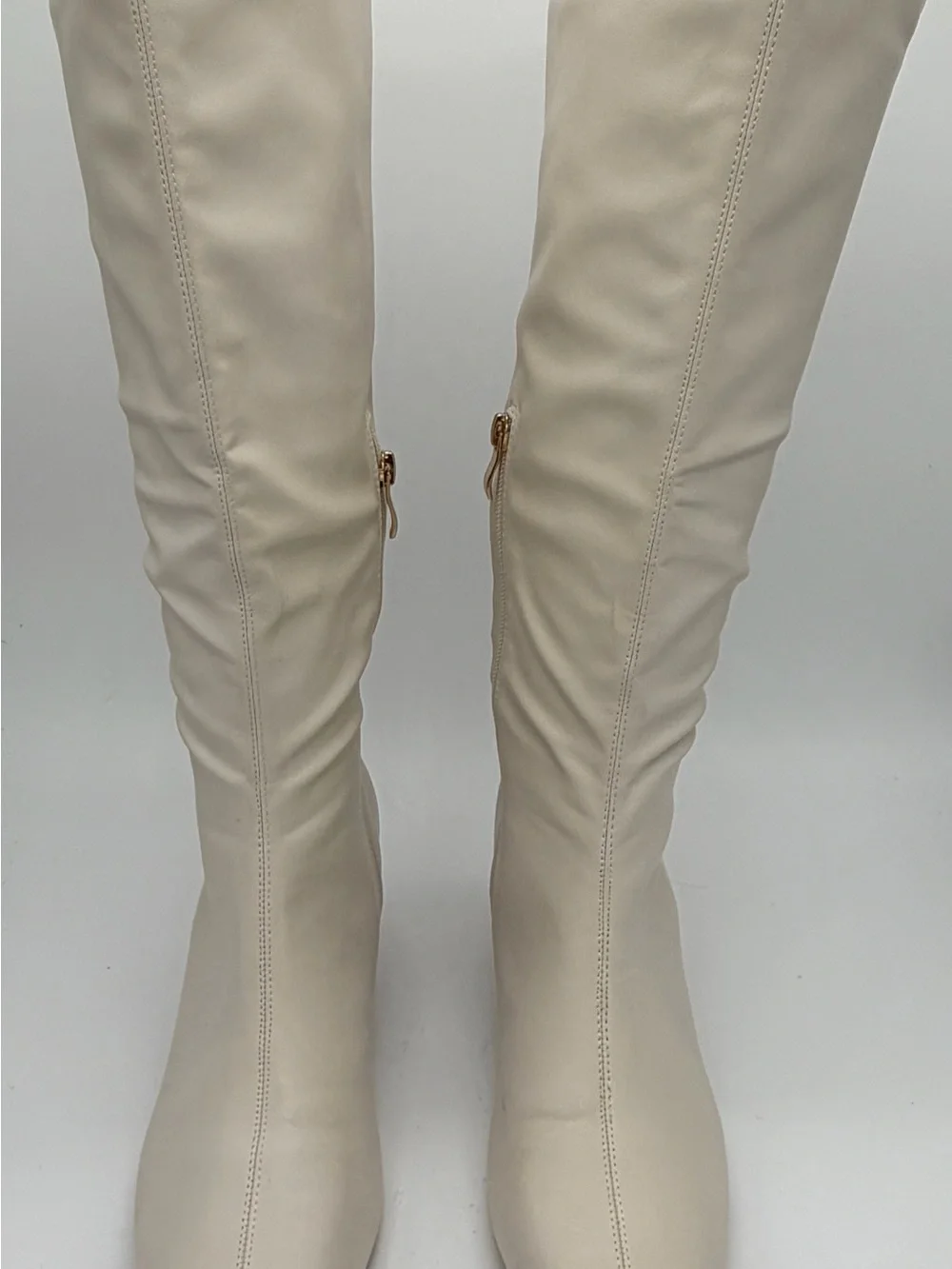 Over-the-Knee Zip Boot in Cream
