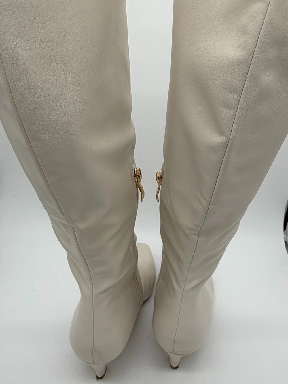 Over-the-Knee Zip Boot in Cream