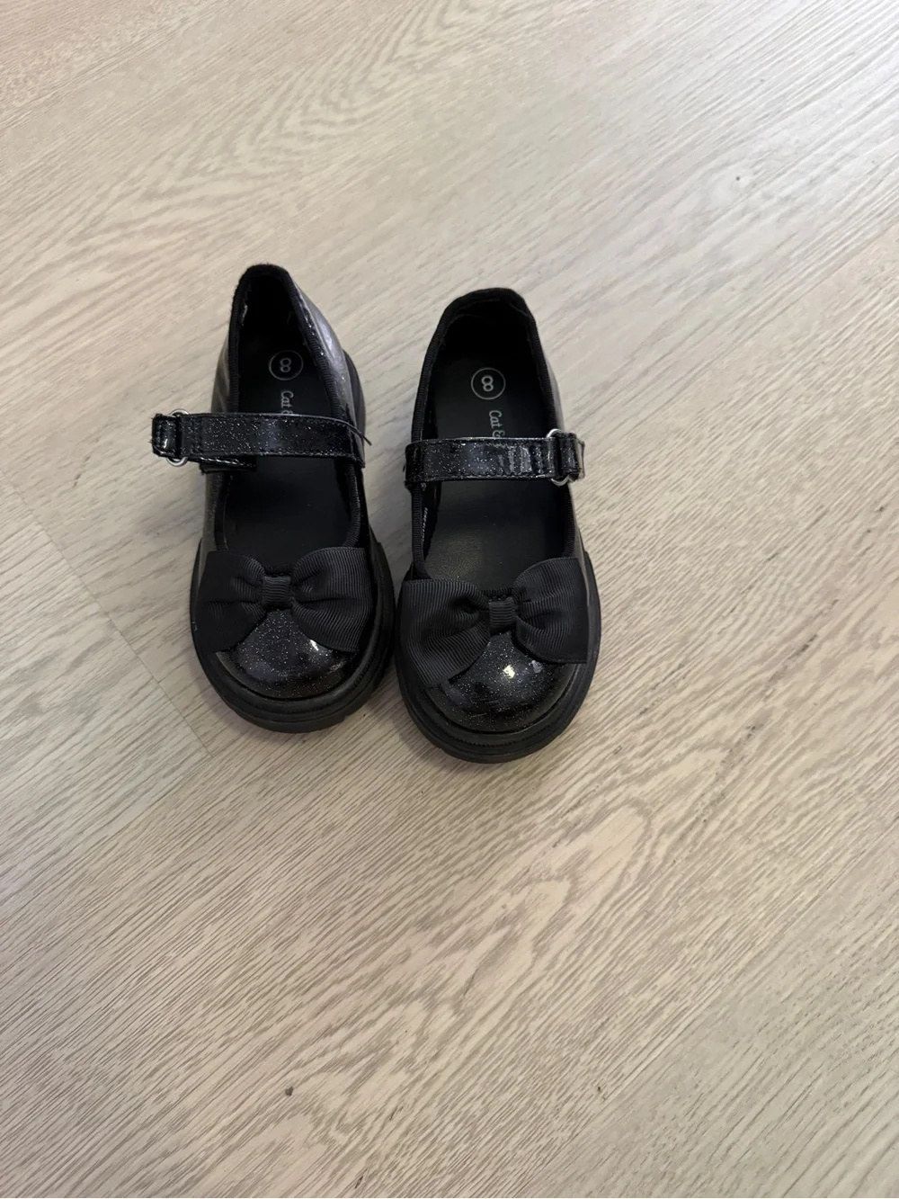 Cat & Jack Black Girls' Mary Jane Shoes with Bow