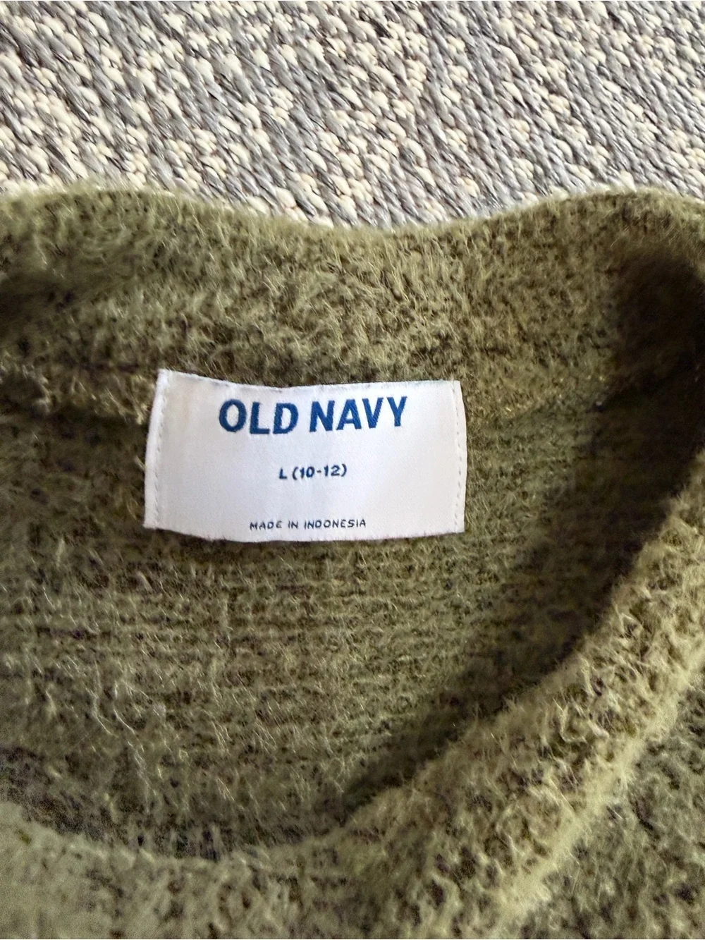 New Old Navy Girls Cozy Mock-Neck Chenille Sweater Olive Green Large