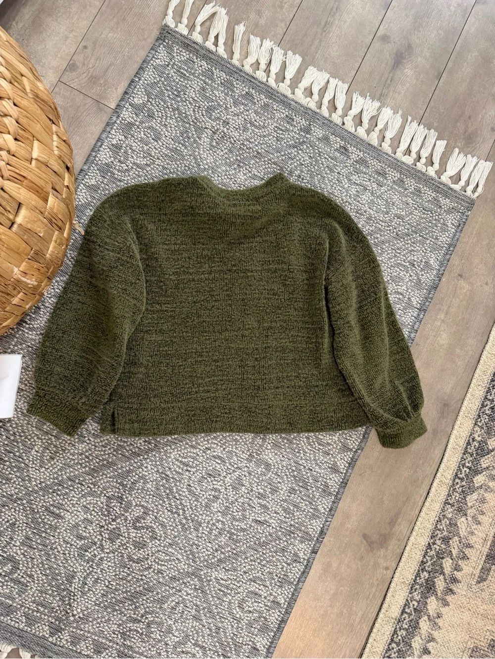 New Old Navy Girls Cozy Mock-Neck Chenille Sweater Olive Green Large