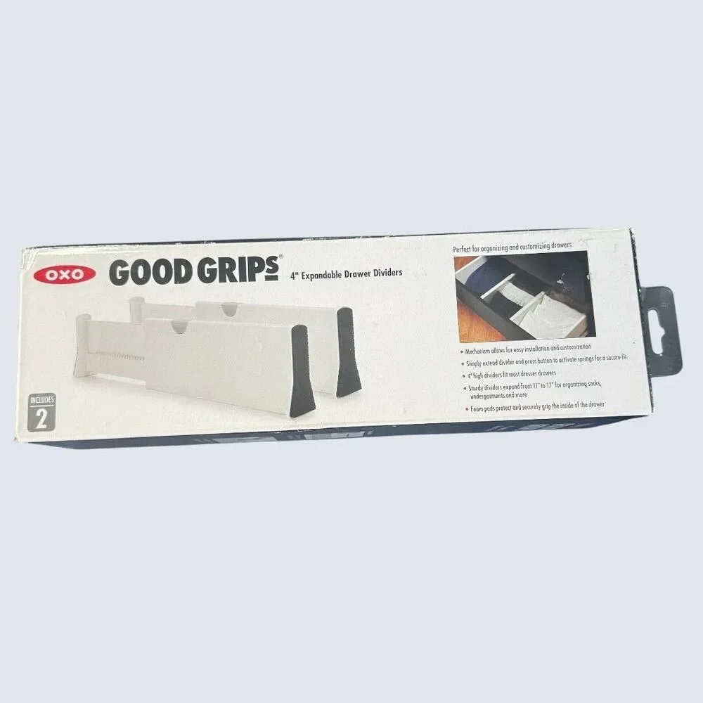 OXO Good Grips Expandable Dresser Drawer Divider - 2 Pack  ~ New In Box ~
