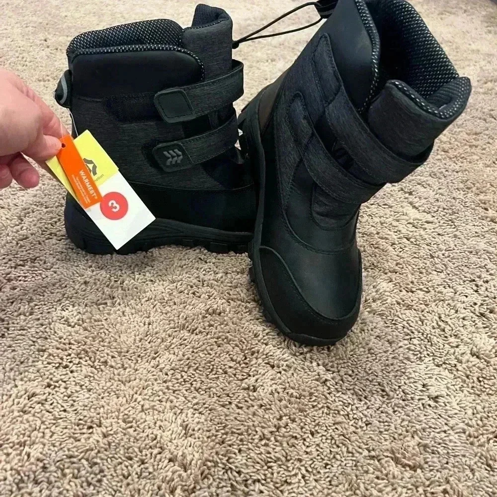 NWT new target kids 3 baker all in motion waterproof Velcro black boots snow