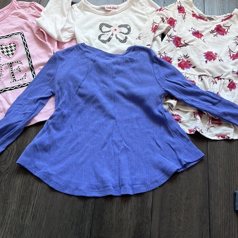 Bundle of toddler girls longsleeve thin t- shirts