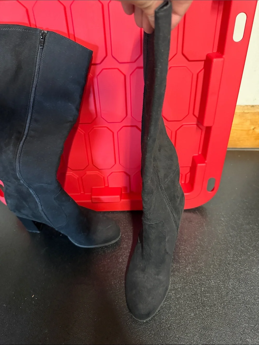 Style & Co. Black Suede like Over-the-Knee Boots with Side Zipper