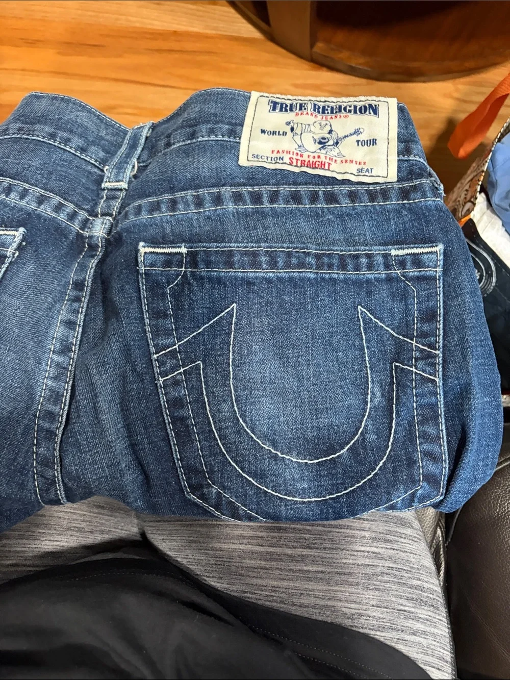 Final sale- True Relision Straight-Leg Men's Jeans in Dark Blue Wash