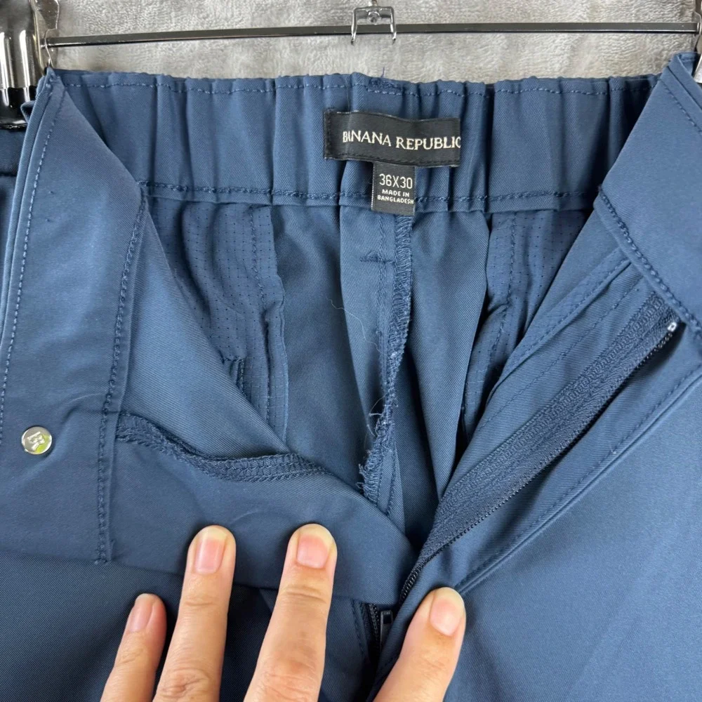 Banana Republic Performance Pants Mens 36x30 Blue Tech Chino Golf (1818)