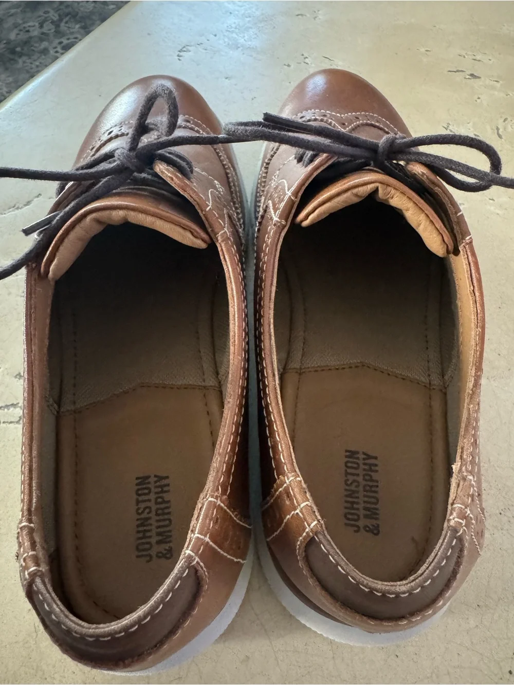 Boys’ Brown Johnston & Murphy Holden Wingtip Oxford Dress Shoe