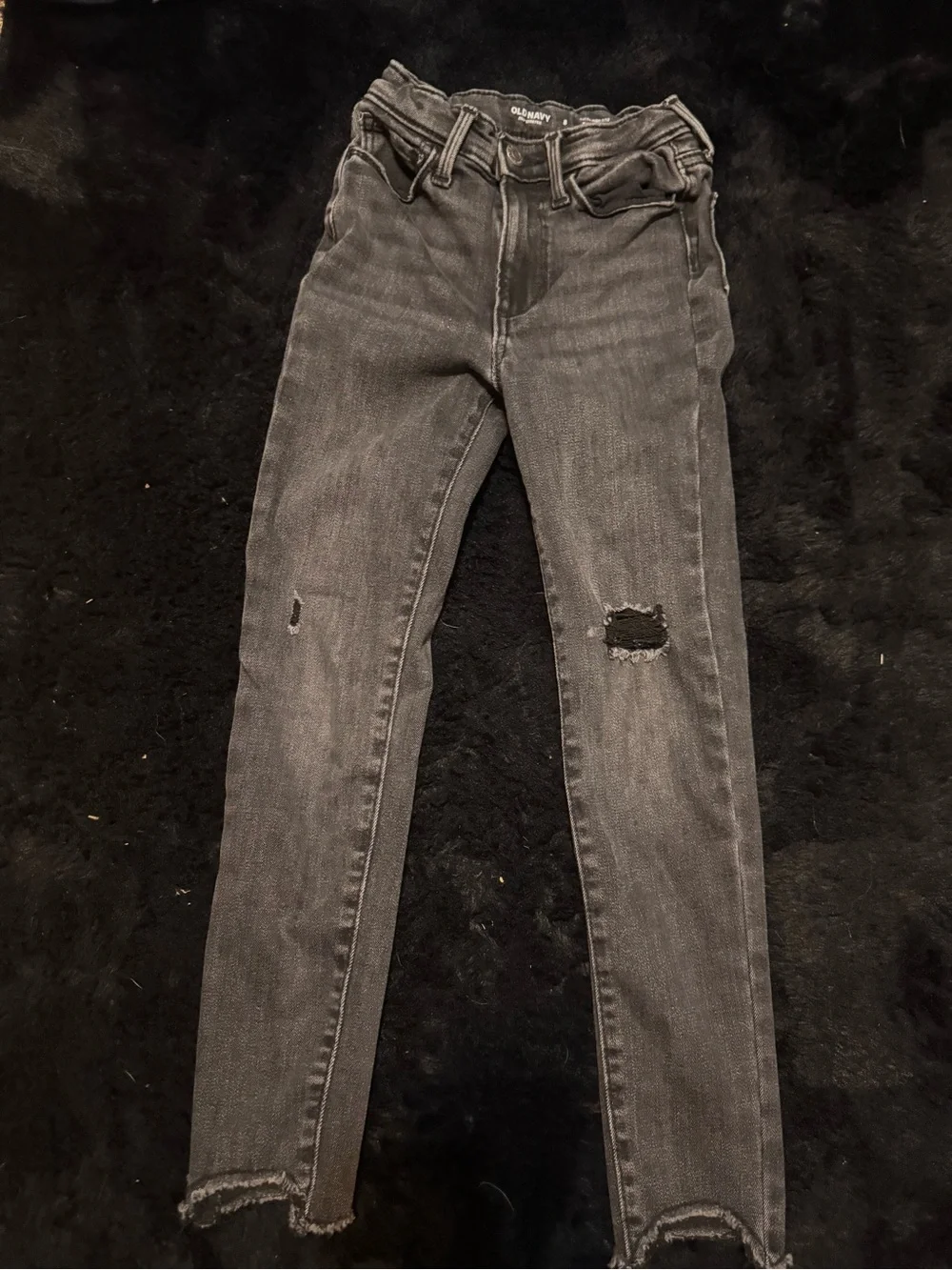 Old Navy Girls Black Distressed Skinny Jeans