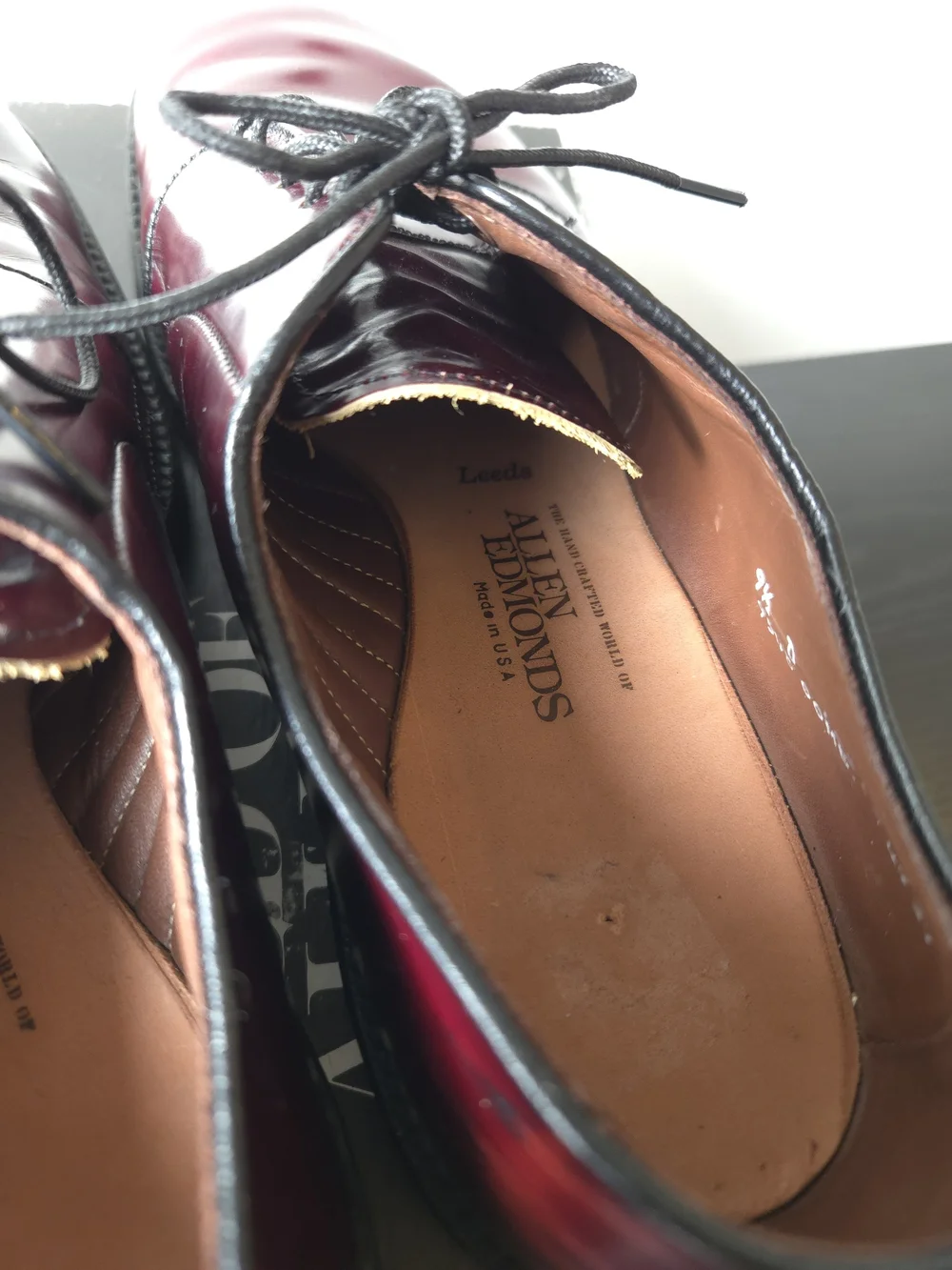 Allen Edmonds Men's 6115 Burgundy Leather Derby Oxfords Work Vintage Shoe 9.5