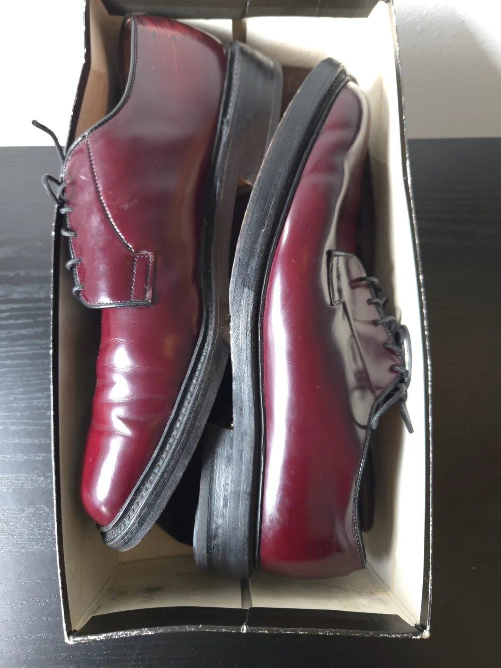 Allen Edmonds Men's 6115 Burgundy Leather Derby Oxfords Work Vintage Shoe 9.5