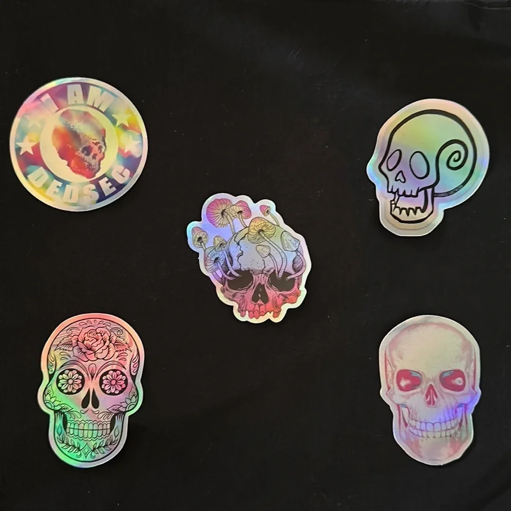 Holographic skull stickers/decals