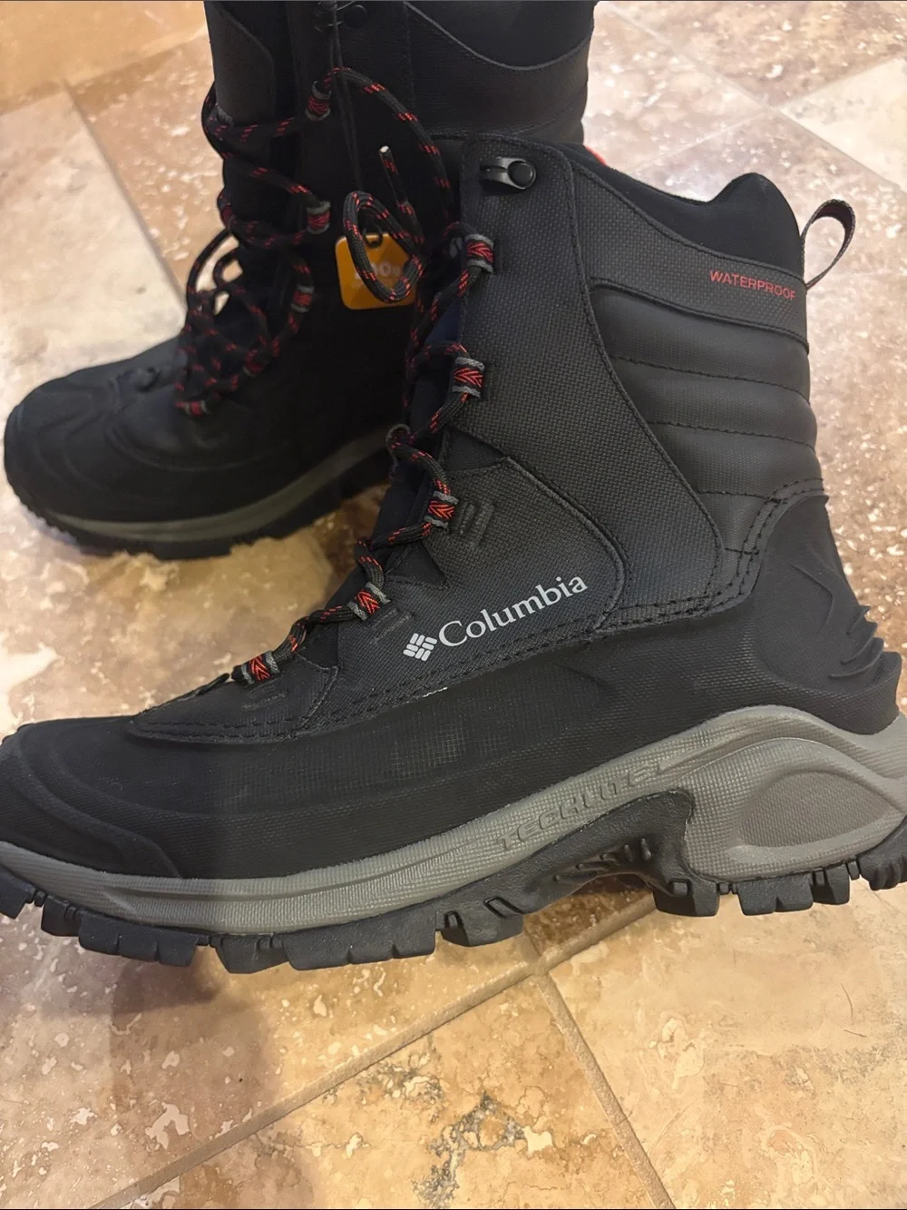 Columbia Men's Black and Red Insulated Waterproof Boots