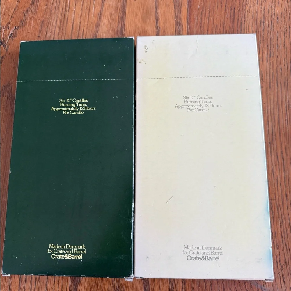 Vintage 10” Crate & Barrel Tapered Candles Green & Yellow