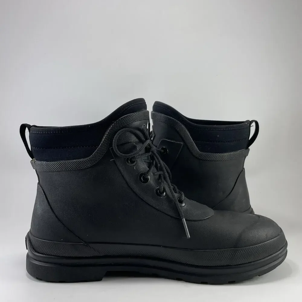Muck Boots All Cast Lace Up Duck Boot Black Waterproof Neoprene Mens Size 11