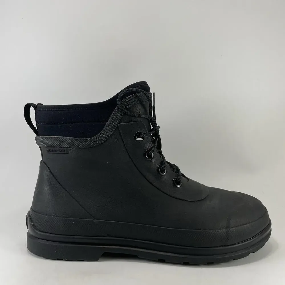 Muck Boots All Cast Lace Up Duck Boot Black Waterproof Neoprene Mens Size 11