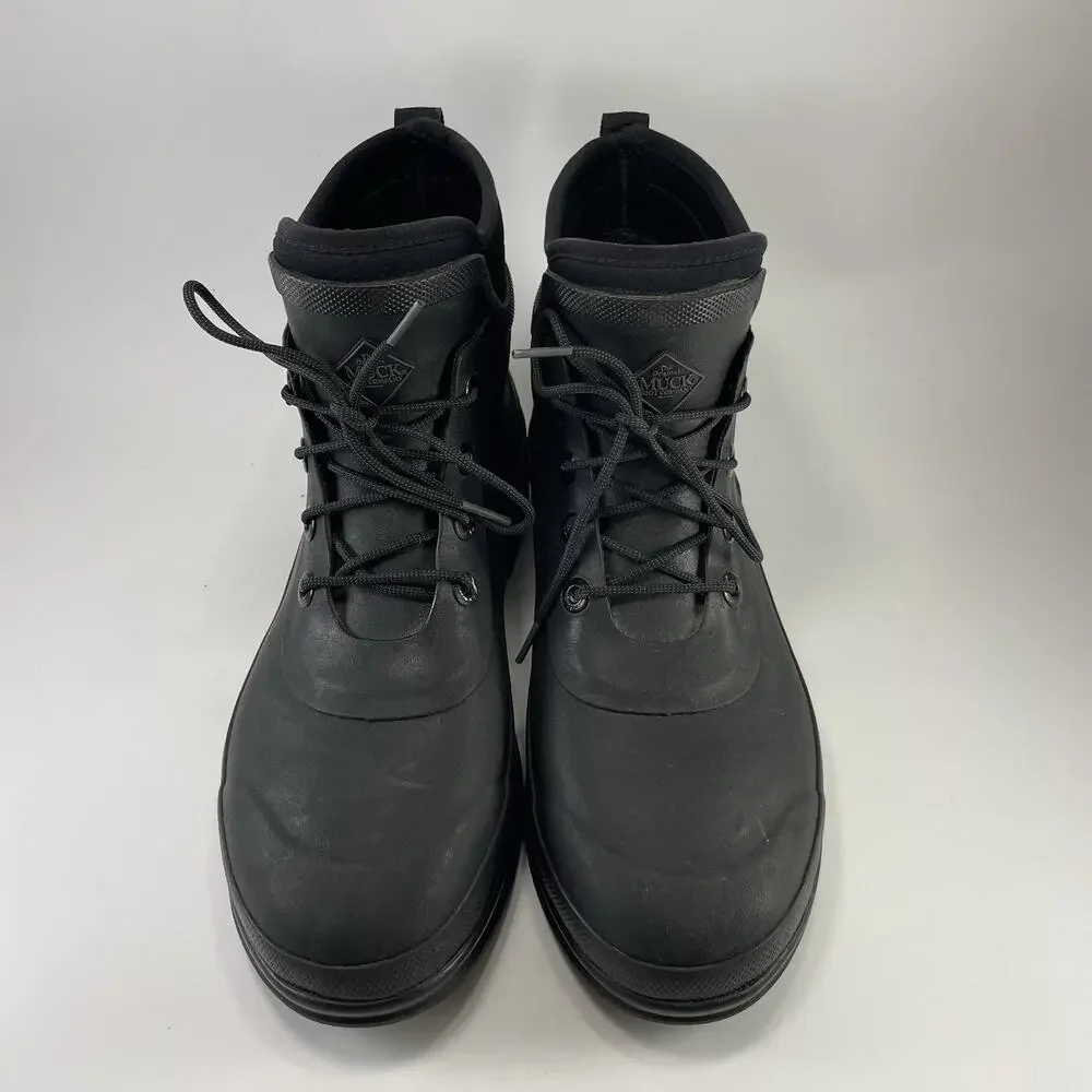 Muck Boots All Cast Lace Up Duck Boot Black Waterproof Neoprene Mens Size 11