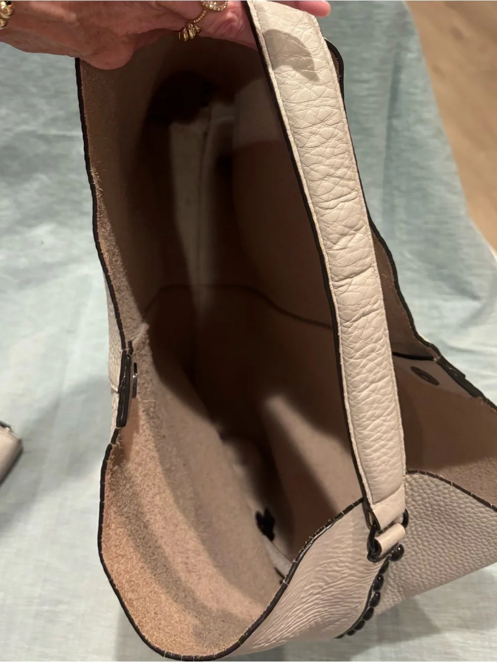 Rebecca Minkoff  Cream Leather Shoulder Hobo Bag and wallet