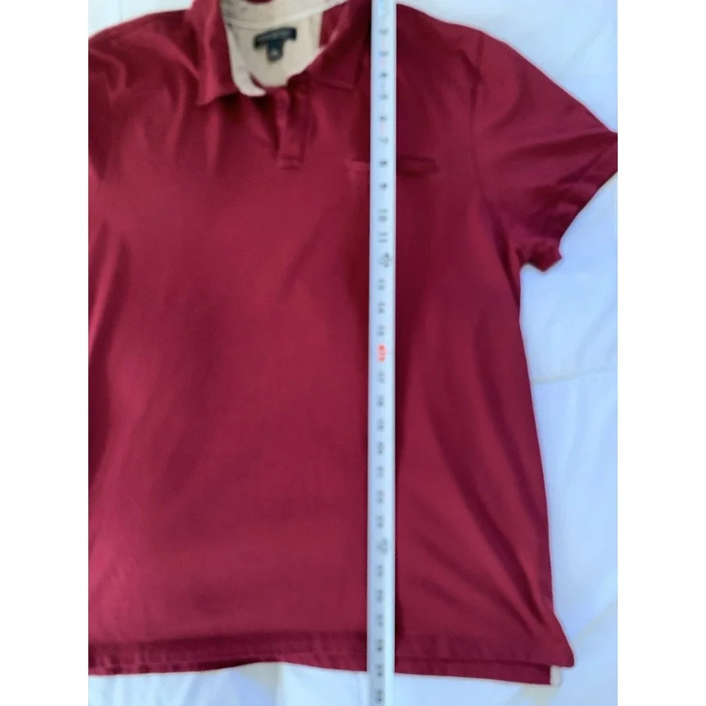 Banana Republic Mens Shirt Fitted Pima‎ Polo Mens XL Maroon/Red