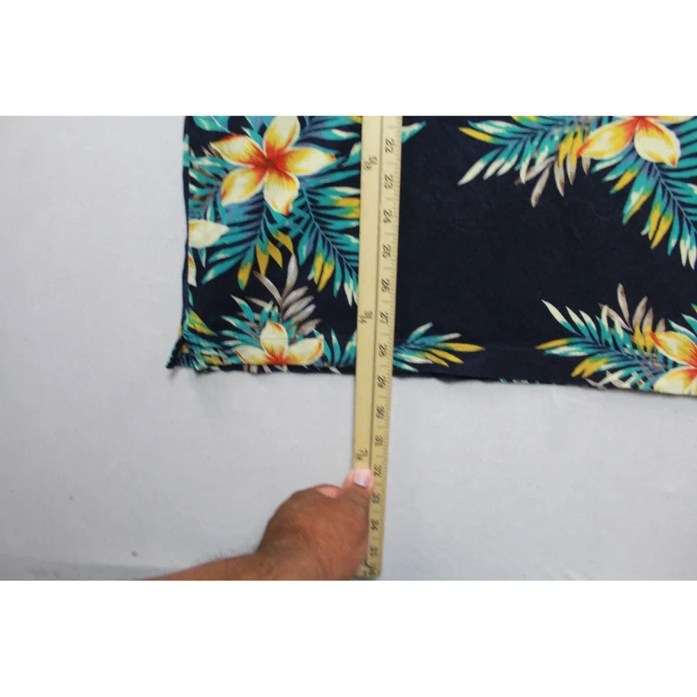 Banana Republic Polo Shirt Mens Extra Large Blue Excellent Tropical Floral Pique