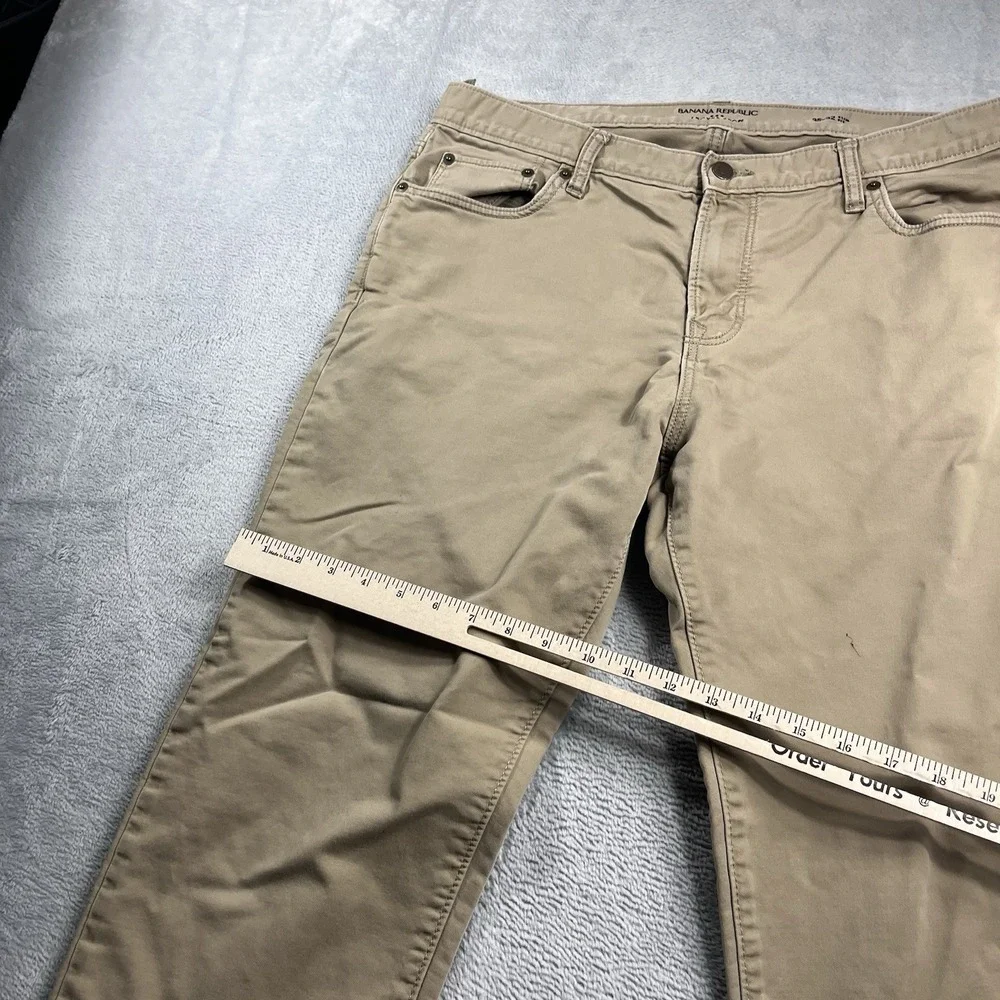 Banana Republic Travel Jean Slim Fit Jeans‎ Mens Size 35x30* Beige Denim