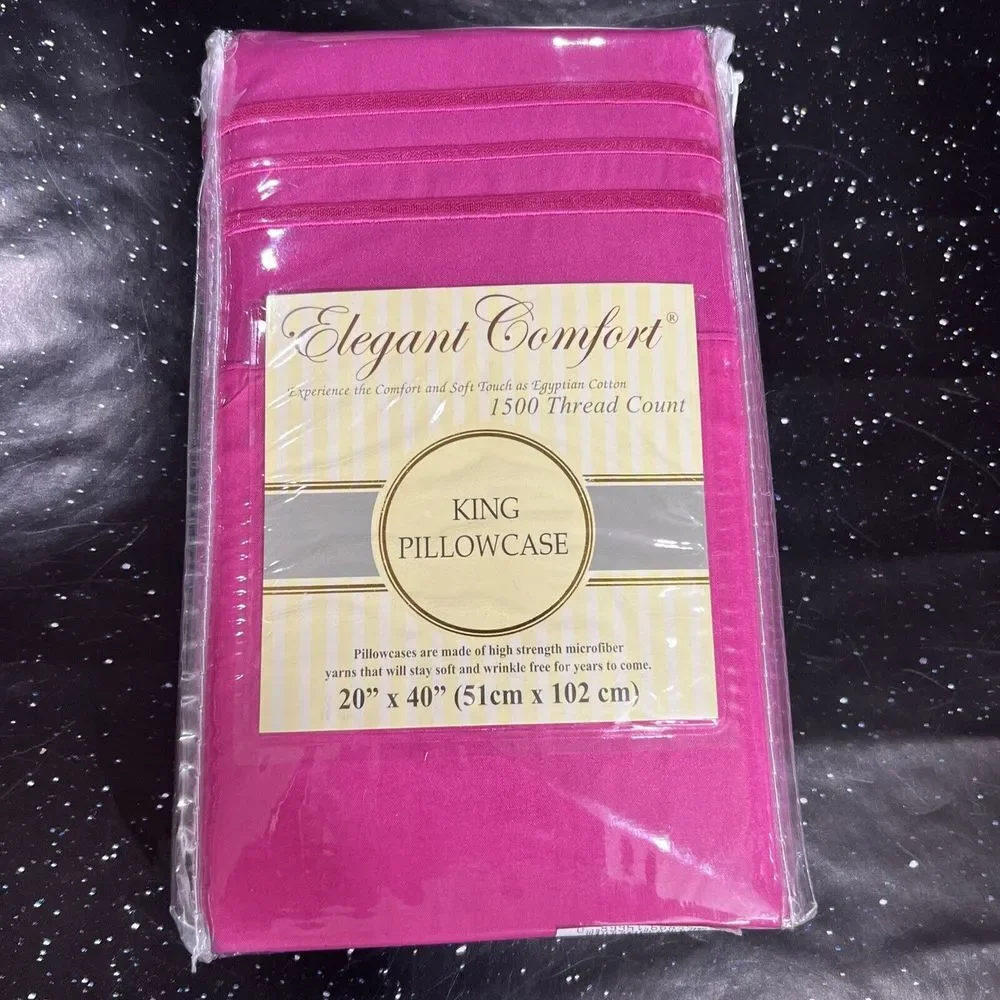 Elegant Comfort‎ Luxury Ultra Soft 2Pcs Pillowcase 1500 Thread Ct King Size Pink